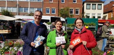 Zum Wahlkampf geh�rt, trotz aller Konkurrenz, ein fairer Umgang zwischen den Parteien. Dass das m�glich ist, zeigten unser Landtagsabgeordneter Tim Brockmann, die Finanzministerin des Landes Schleswig-Holstein, Monika Heinold (B�ndnis 90/die Gr�nen) und Anke Johan�on von der SPD Preetz.